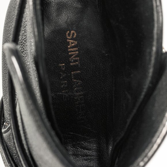 Saint Laurent Nero Leather Wraparound Open-Toe Booties - Picture 8 of 8